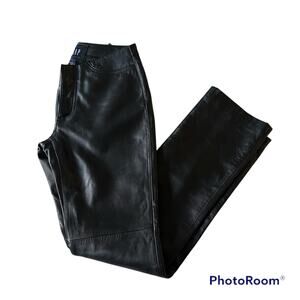 VTG Gap 100% Black Leather Pants Sz 1